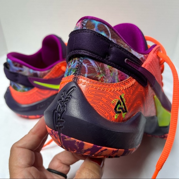 Nike Zoom Freak 2 Basketball Shoes Orange/Purple Sneakers Size 6.5 - Picture 10 of 12